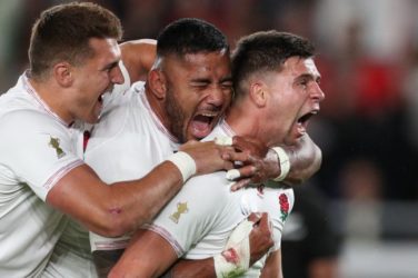 Manu Tuilagi and Ben Youngs celebrate - RWC 2025
